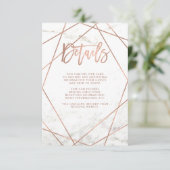 Marmer en Faux Roos Gouden Geometrische Gast Detai Informatiekaartje (Staand voorkant)