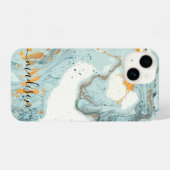 Marmer en Glitter Abstract iPhone Hoesje (Achterkant horizontaal)