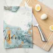 Marmer en Glitter Abstract Theedoek (Quarter Fold)