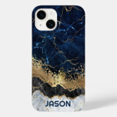Marmer en Glitter Case-Mate iPhone Case (Achterkant)