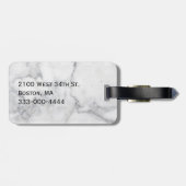 Marmer en Glitter Kijk Monogramed Bagagelabel (Achterkant horizontaal)