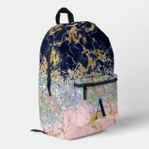 Marmer en glitters meisjesmonogram