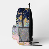 Marmer en glitters meisjesmonogram bedrukte rugzak (Rechts)