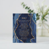 Marmer- en Gold Agate Wedding-programma voor de ma (Staand voorkant)