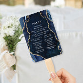 Marmer- en Gold Agate Wedding-programma voor de ma Handwaaier