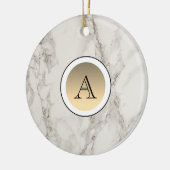 Marmer en Gold Initiaal Elegant Keramisch Ornament (Links)