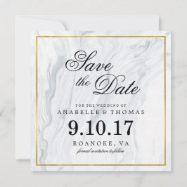 Marmer en Gold Wedding Save the Date