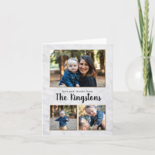 Marmer en Goud 3 Fotocollage Dank u Kaarten