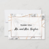 Marmer en goud elegante bruiloft dank u bedankkaart (Voorkant)