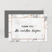 Marmer en goud elegante bruiloft dank u bedankkaart (Voorkant / Achterkant)