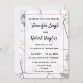 Marmer en goud elegante bruiloft uitnodiging (Voorkant)