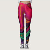 Marmer en goud glinsteren  leggings (Voorkant)