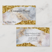 Marmer en goud Nugget Luxe Visitekaartje (Voorkant / Achterkant)