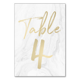 Marmer en goud script | Tabel Nummer Kaart 4