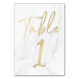 Marmer en goud script | Tabelnummer Kaart 1