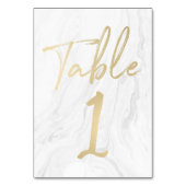 Marmer en goud script | Tabelnummer Kaart 1 (Achterkant)