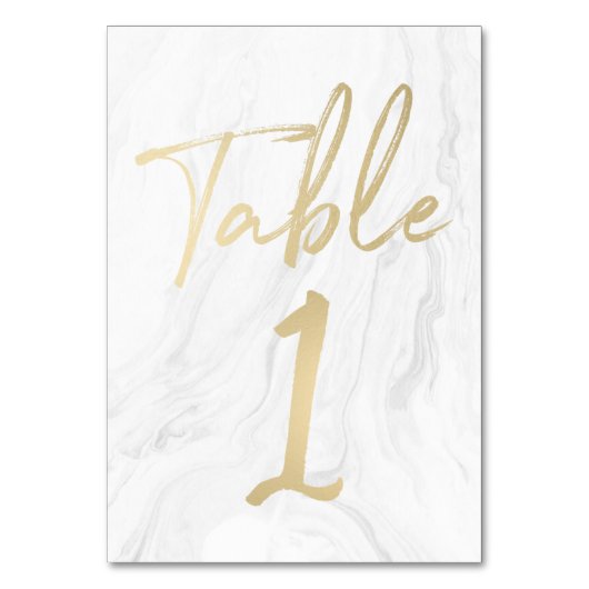 Marmer en goud script | Tabelnummer Kaart 1 (Voorkant)