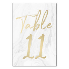 Marmer en goud script | Tabelnummer Kaart 11