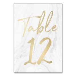 Marmer en goud script | Tabelnummer Kaart 12
