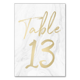 Marmer en goud script | Tabelnummer Kaart 13