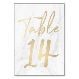Marmer en goud script | Tabelnummer Kaart 14