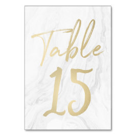 Marmer en goud script | Tabelnummer Kaart 15
