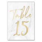 Marmer en goud script | Tabelnummer Kaart 15 (Voorkant)
