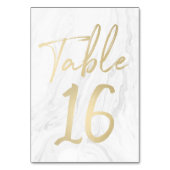 Marmer en goud script | Tabelnummer Kaart 16 (Voorkant)