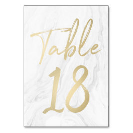 Marmer en goud script | Tabelnummer Kaart 18