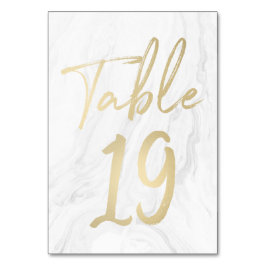 Marmer en goud script | Tabelnummer Kaart 19