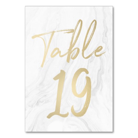 Marmer en goud script | Tabelnummer Kaart 19 (Achterkant)