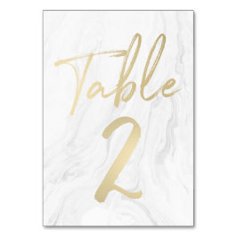Marmer en goud script | Tabelnummer Kaart 2