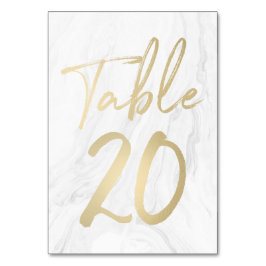Marmer en goud script | Tabelnummer Kaart 20