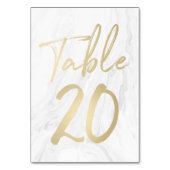 Marmer en goud script | Tabelnummer Kaart 20 (Achterkant)