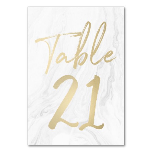 Marmer en goud script | Tabelnummer Kaart 21 (Achterkant)