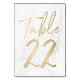 Marmer en goud script | Tabelnummer Kaart 22