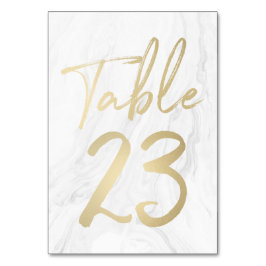 Marmer en goud script | Tabelnummer Kaart 23