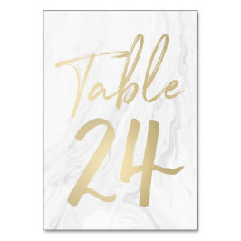 Marmer en goud script | Tabelnummer Kaart 24
