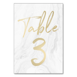 Marmer en goud script | Tabelnummer Kaart 3