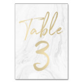 Marmer en goud script | Tabelnummer Kaart 3 (Achterkant)