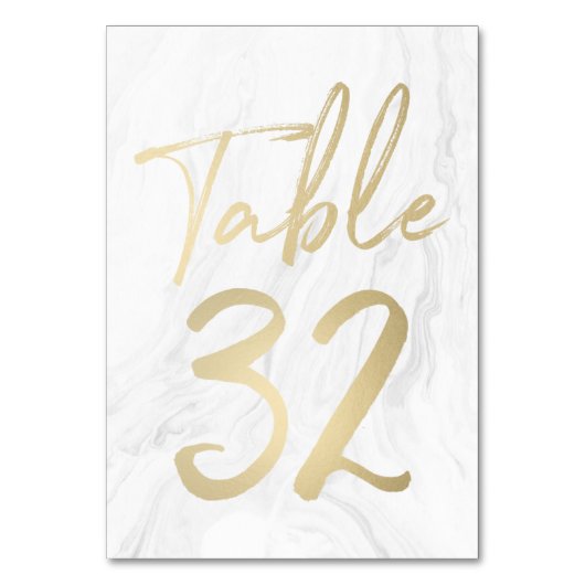 Marmer en goud script | Tabelnummer Kaart 32 (Achterkant)