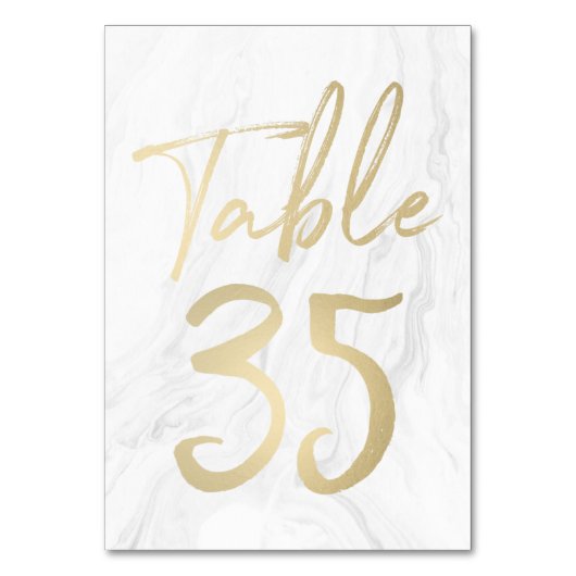 Marmer en goud script | Tabelnummer Kaart 35 (Achterkant)