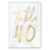 Marmer en goud script | Tabelnummer Kaart 40 (Voorkant)