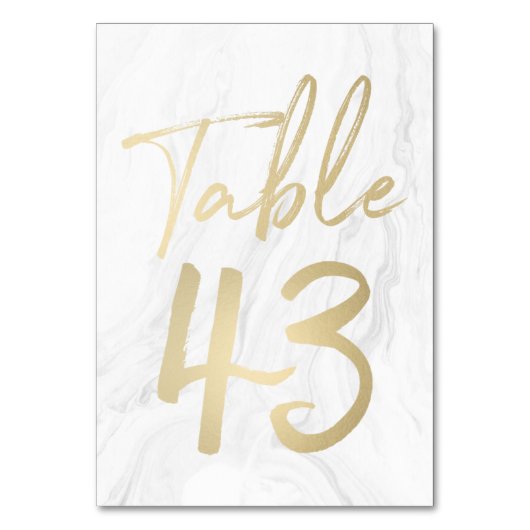 Marmer en goud script | Tabelnummer Kaart 43 (Achterkant)