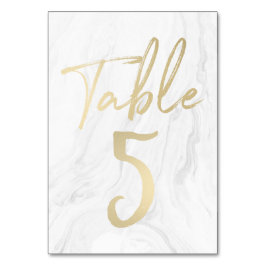 Marmer en goud script | Tabelnummer Kaart 5