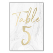Marmer en goud script | Tabelnummer Kaart 5 (Achterkant)