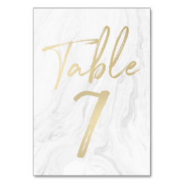 Marmer en goud script | Tabelnummer Kaart 7