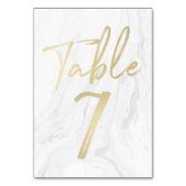 Marmer en goud script | Tabelnummer Kaart 7 (Achterkant)