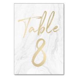 Marmer en goud script | Tabelnummer Kaart 8