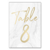 Marmer en goud script | Tabelnummer Kaart 8 (Achterkant)